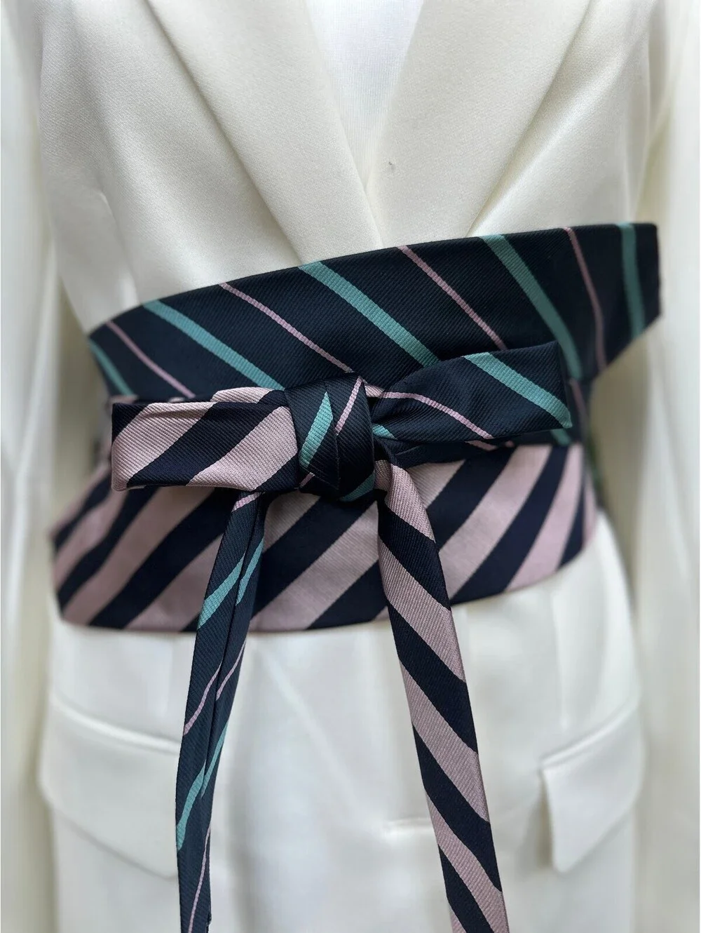 Upcycled Silk Obi Belt | Corset Wrap Style | OOAK | OS